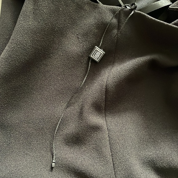 Laundry by Shelli  Segal black stretch crepe midi cocktail party dress sz 16 - Picture 6 of 9